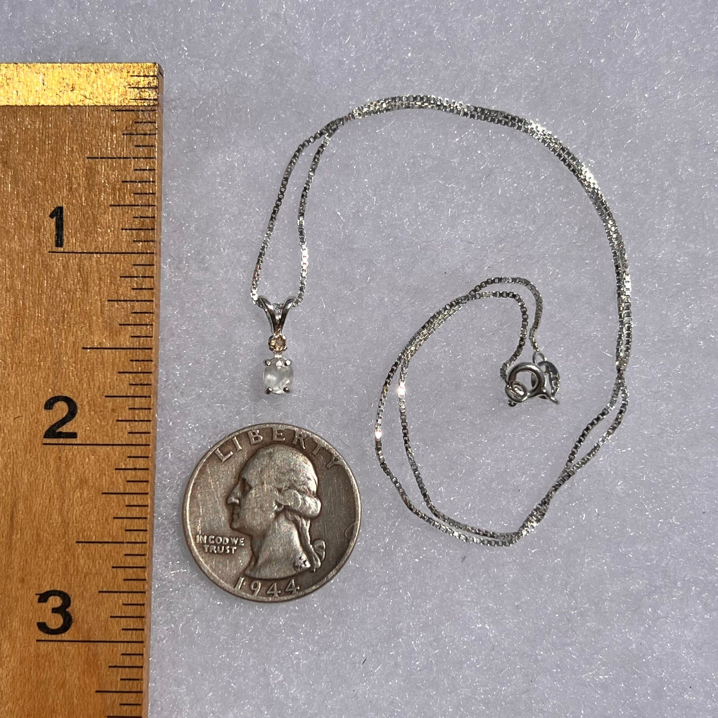 Phenacite & Garnet Necklace Sterling Silver #5379-Moldavite Life