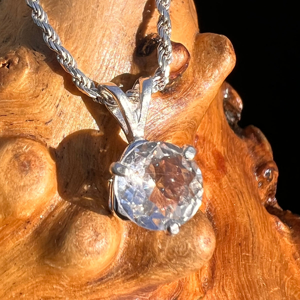 Phenacite Gem Pendant Sterling Silver #5291A-Moldavite Life