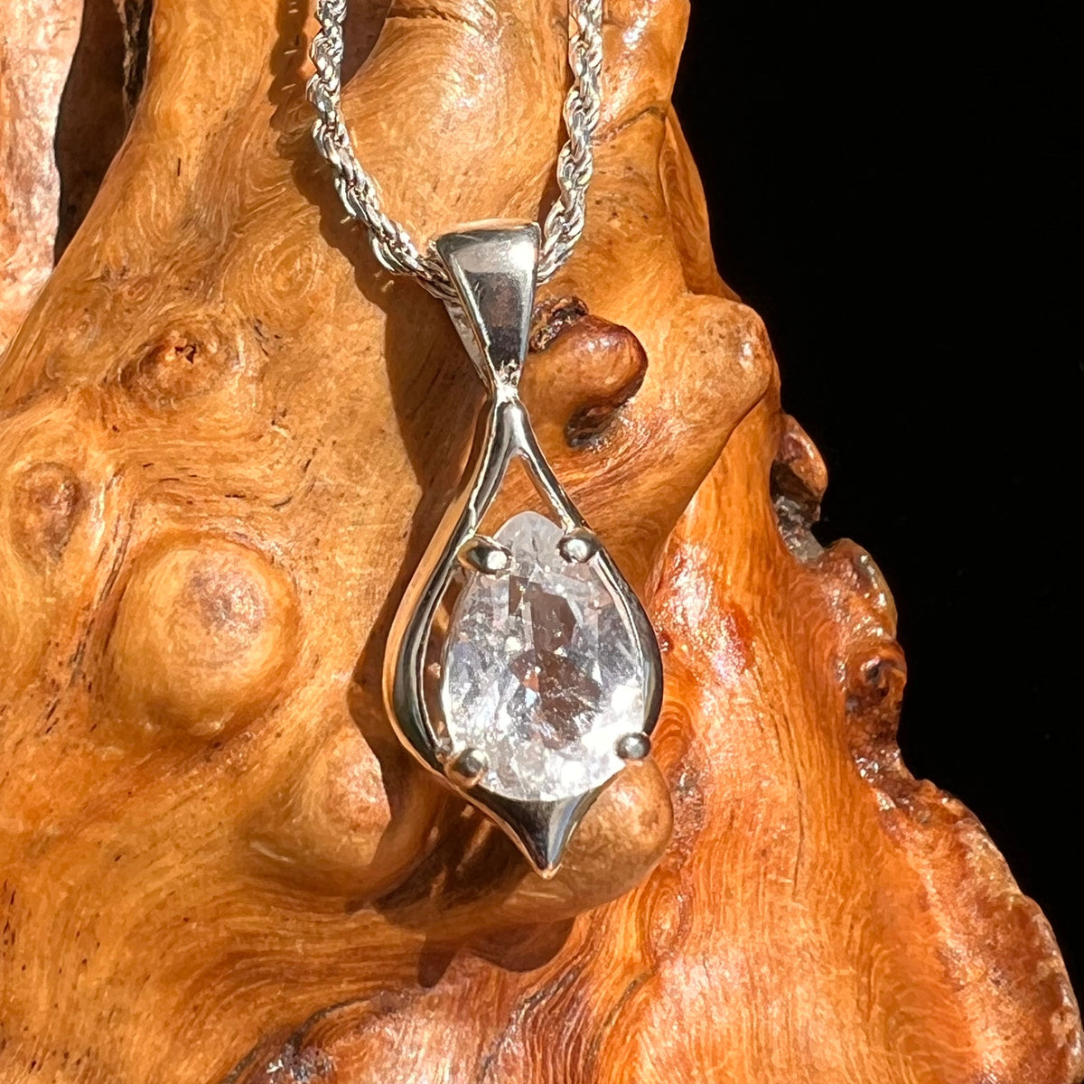 Phenacite Gem Pendant Sterling Silver #5349-Moldavite Life