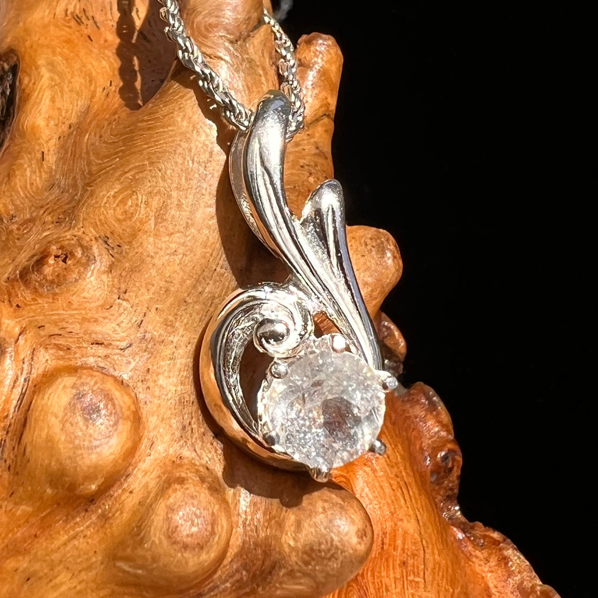 Phenacite Gem Pendant Sterling Silver #5351-Moldavite Life