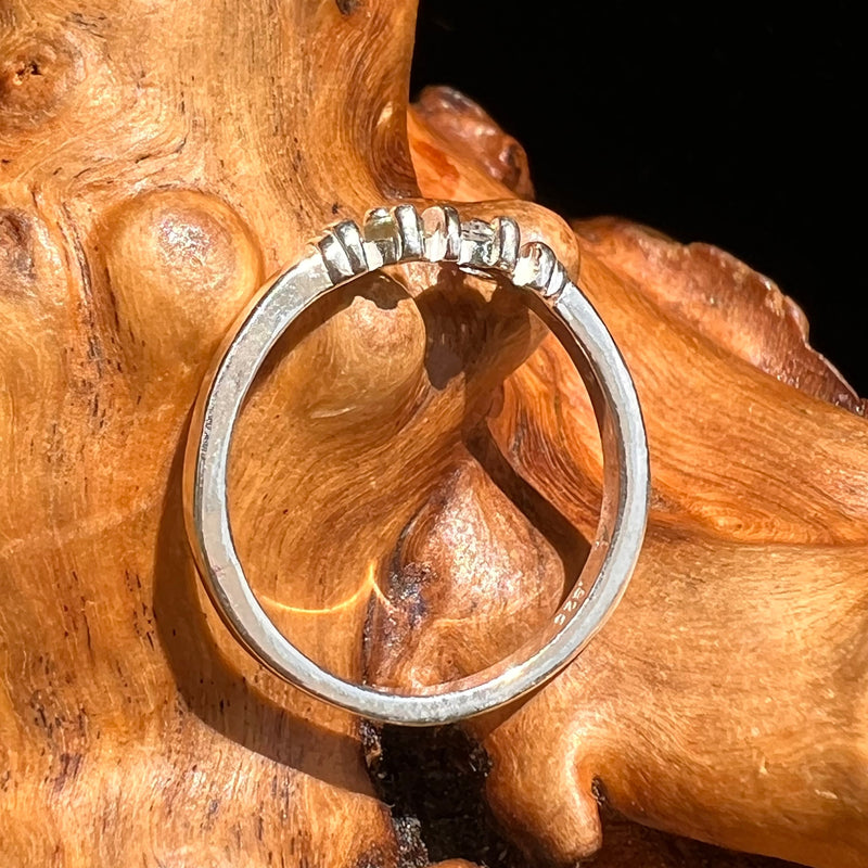 Phenacite & Moldavite Ring Sterling Silver #5120-Moldavite Life