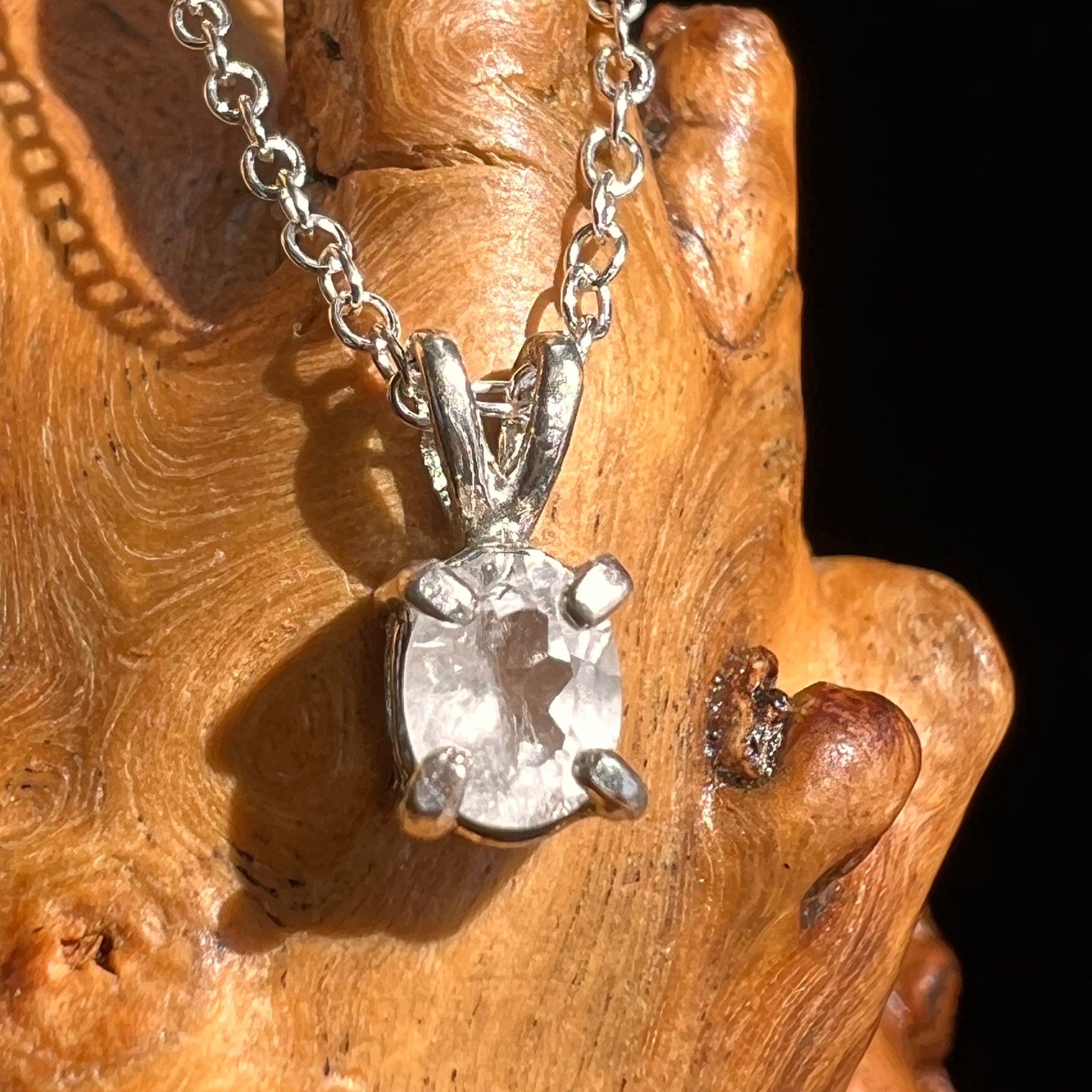 Phenacite Necklace Sterling Silver #5402-Moldavite Life