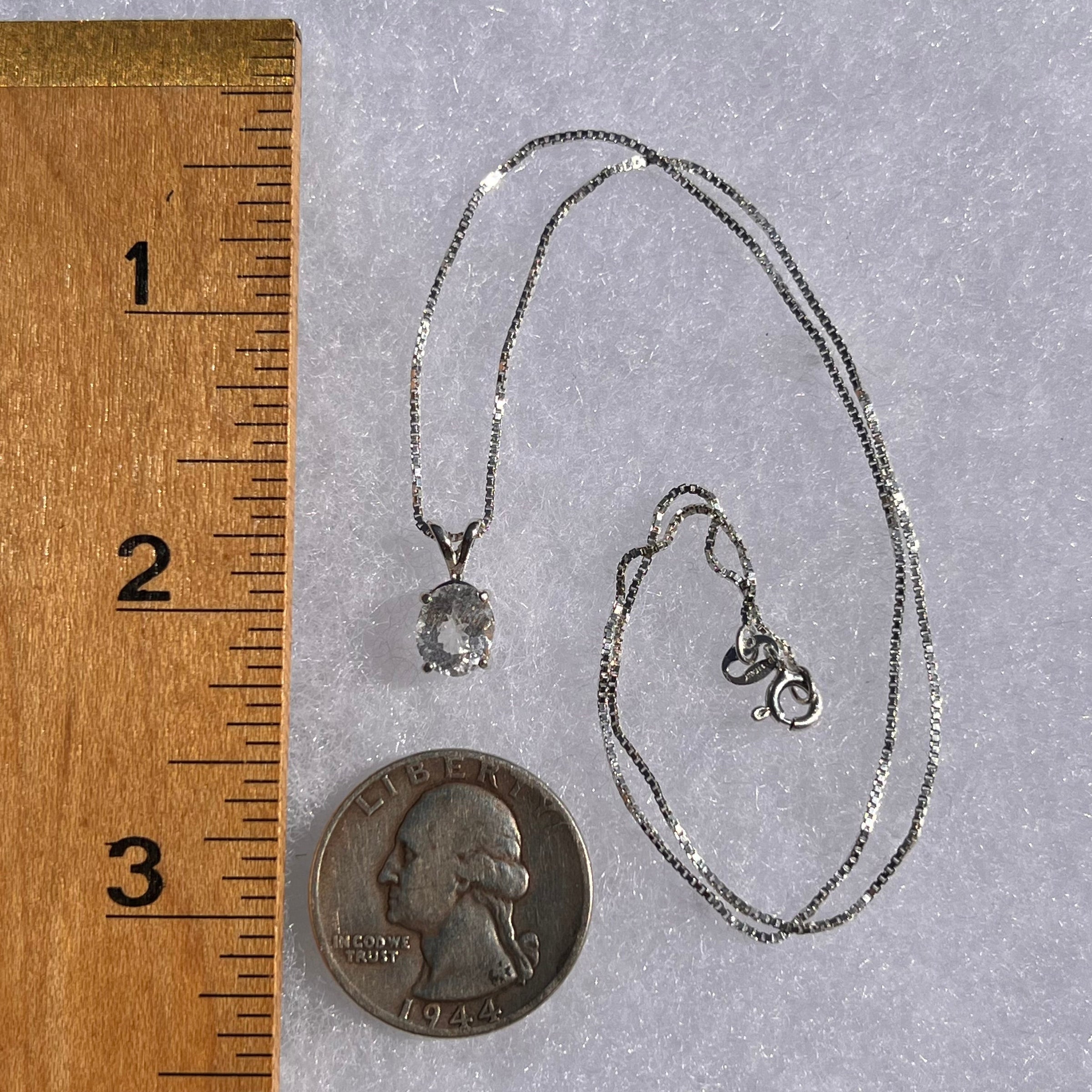 Phenacite Pendant Necklace Sterling Silver #5293A-Moldavite Life