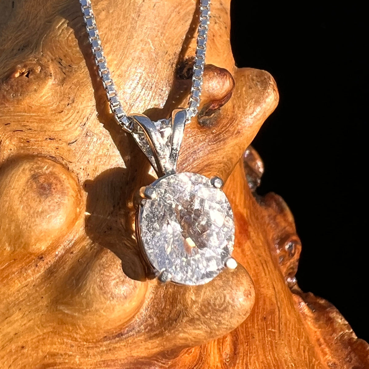 Phenacite Pendant Necklace Sterling Silver #5293A-Moldavite Life