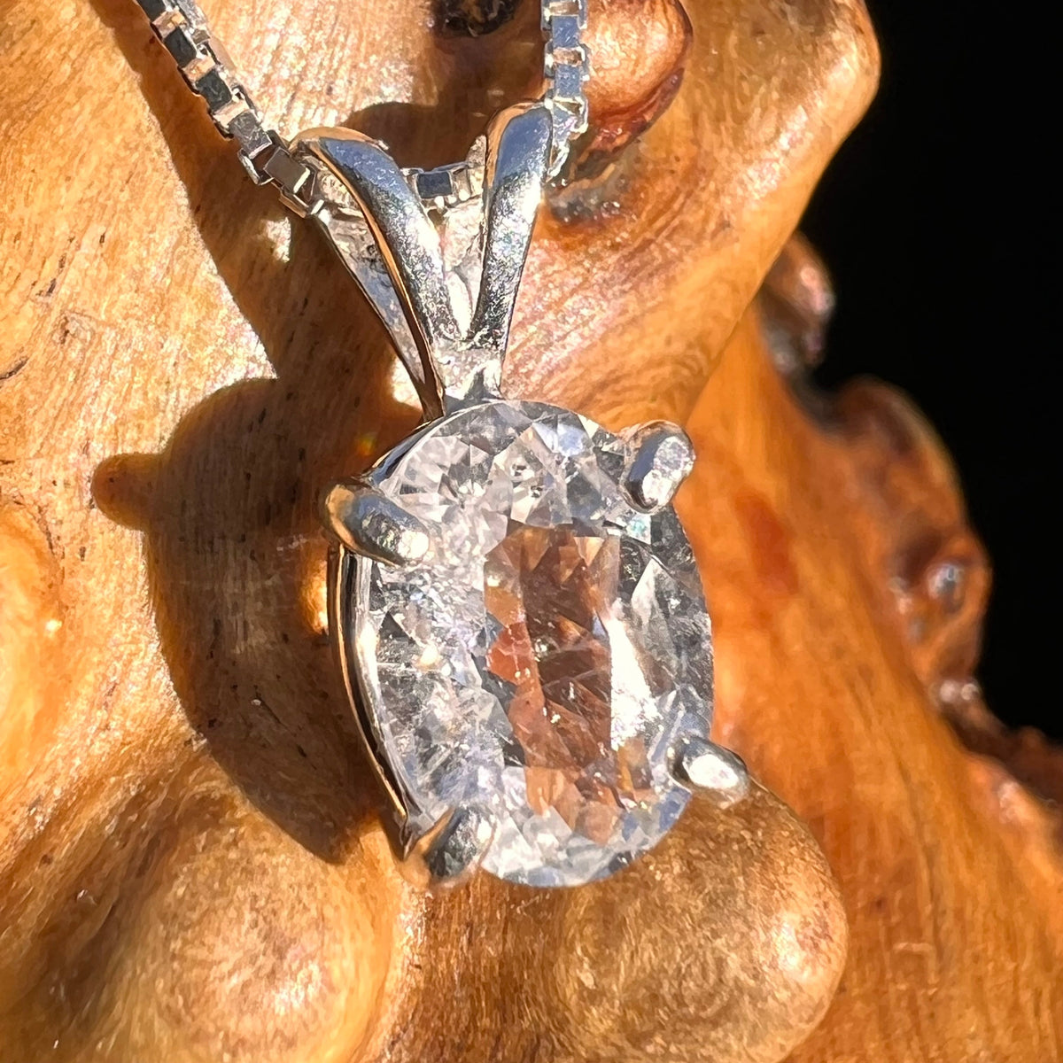 Phenacite Pendant Necklace Sterling Silver #5294A-Moldavite Life