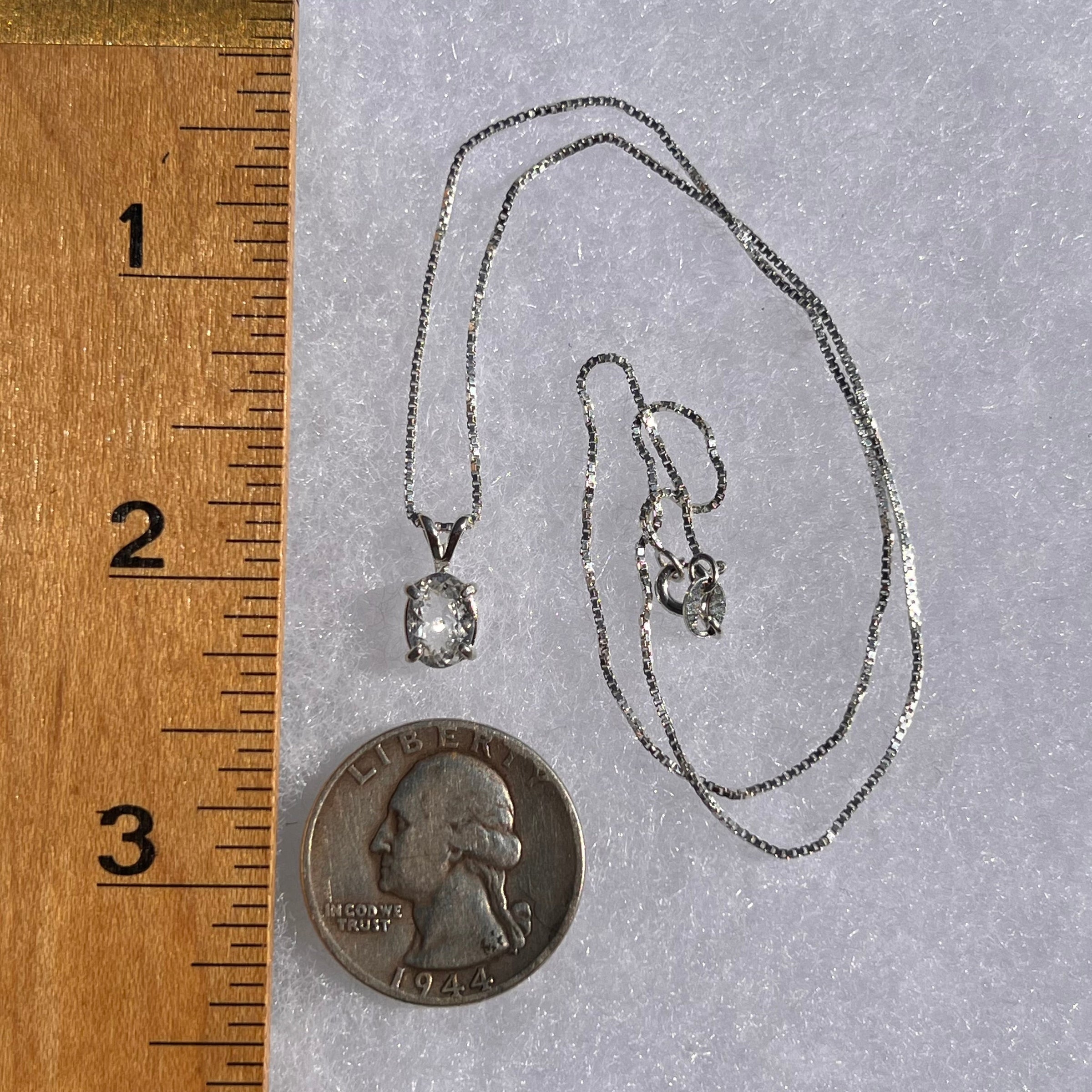 Phenacite Pendant Necklace Sterling Silver #5294A-Moldavite Life