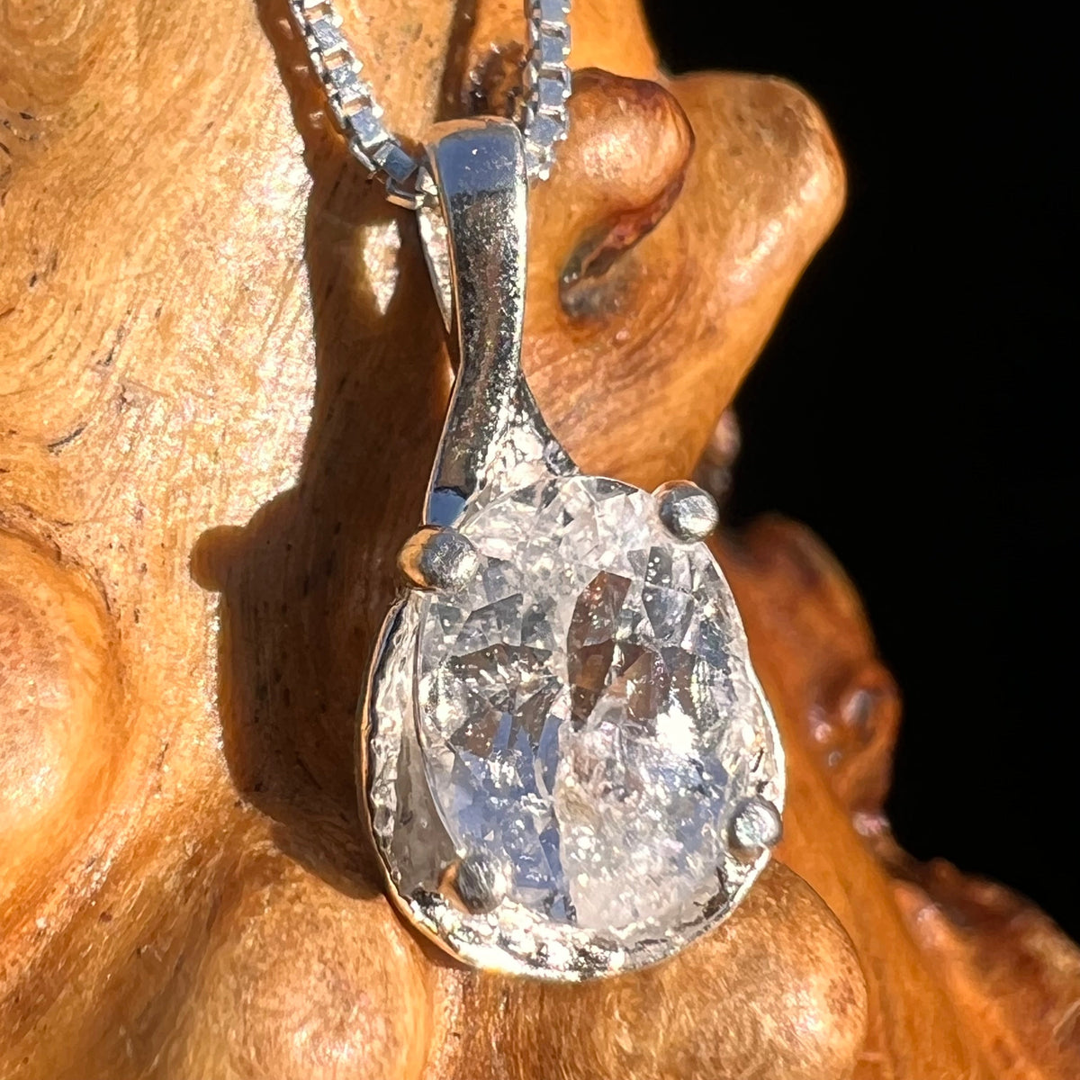 Phenacite Pendant Necklace Sterling Silver #5296A-Moldavite Life