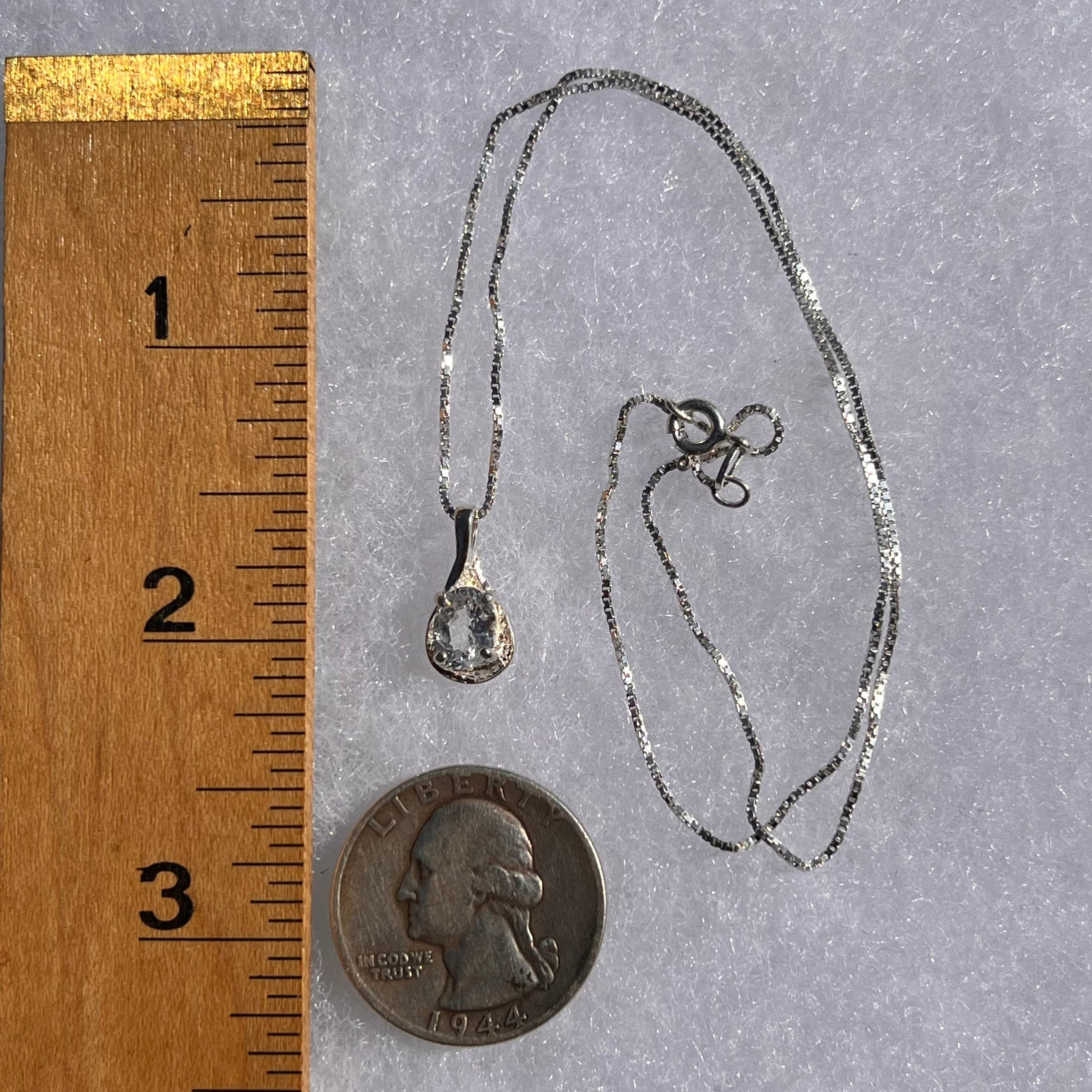 Phenacite Pendant Necklace Sterling Silver #5299A-Moldavite Life