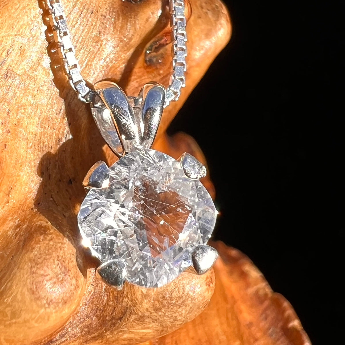 Phenacite Pendant Necklace Sterling Silver #5302A-Moldavite Life