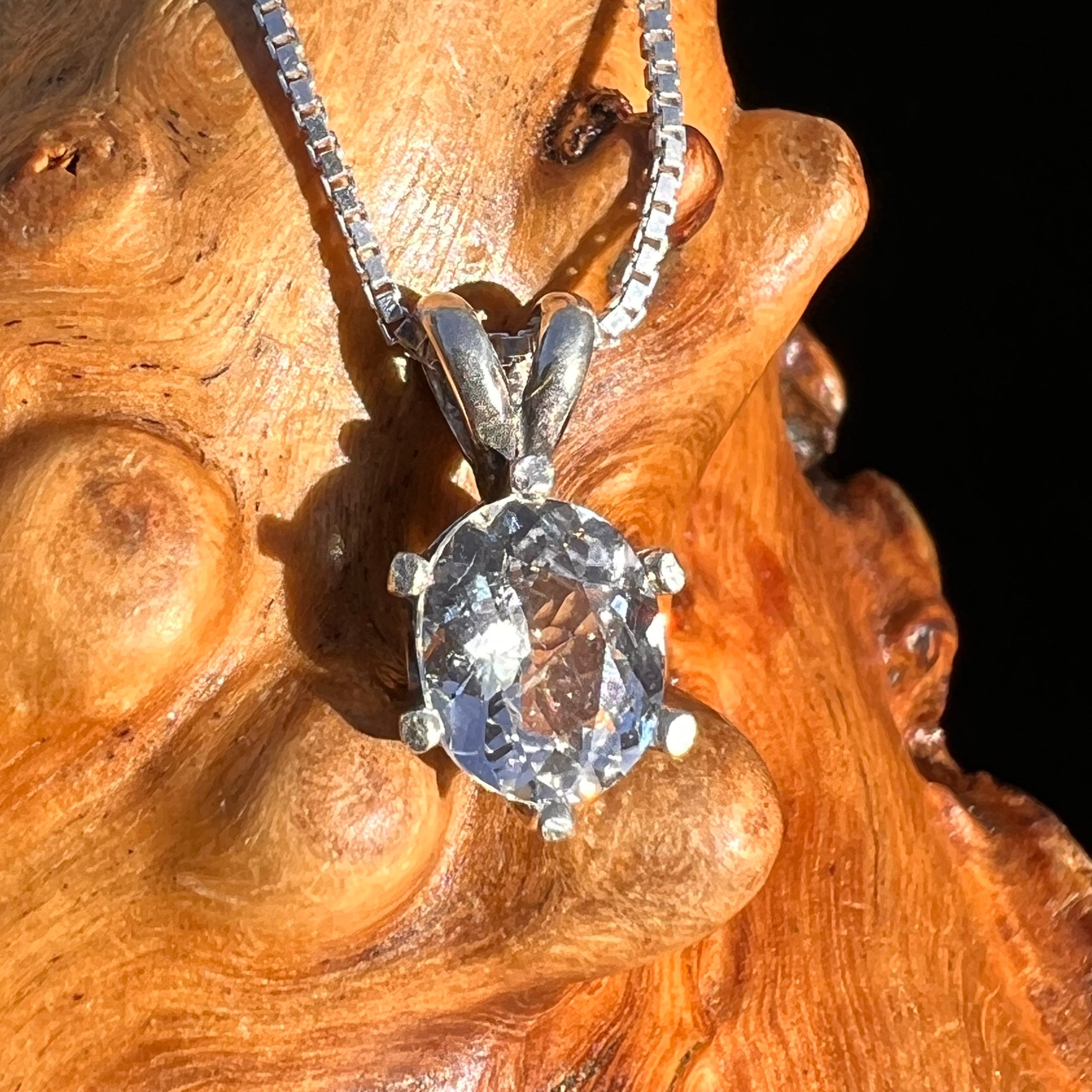 Phenacite Pendant Necklace Sterling Silver #5303A-Moldavite Life