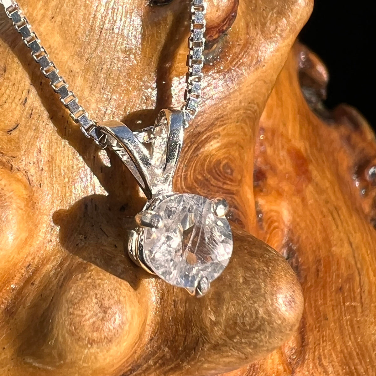 Phenacite Pendant Necklace Sterling Silver #5326-Moldavite Life