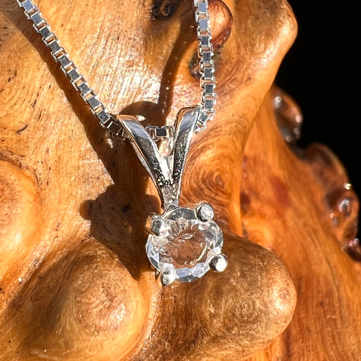 Phenacite Pendant Necklace Sterling Silver #5338-Moldavite Life