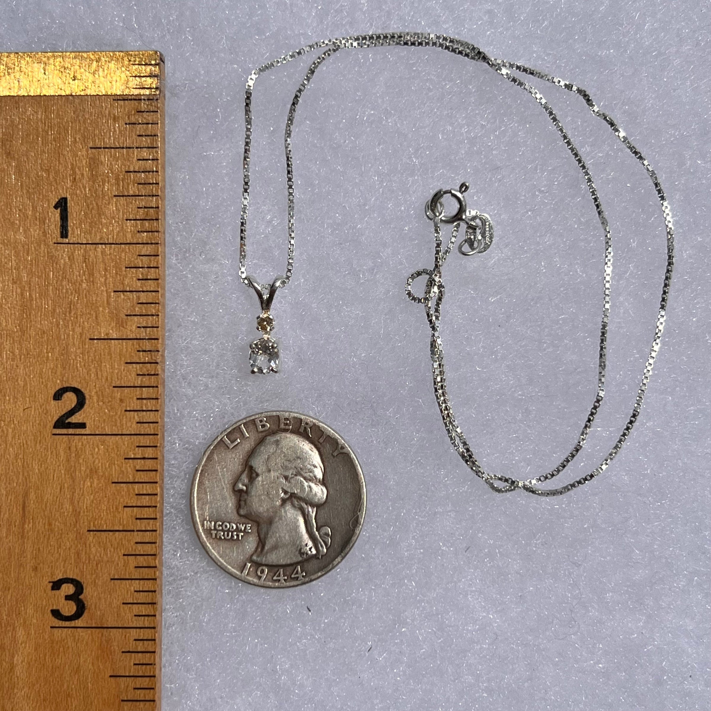 Phenacite & Yellow Sapphire Necklace Sterling Silver #5373-Moldavite Life