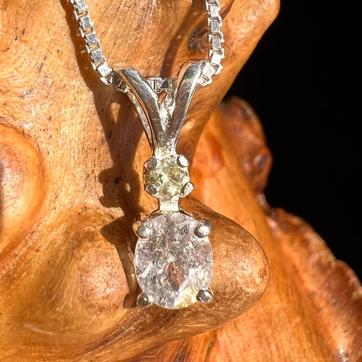Phenacite & Yellow Sapphire Necklace Sterling Silver #5374-Moldavite Life