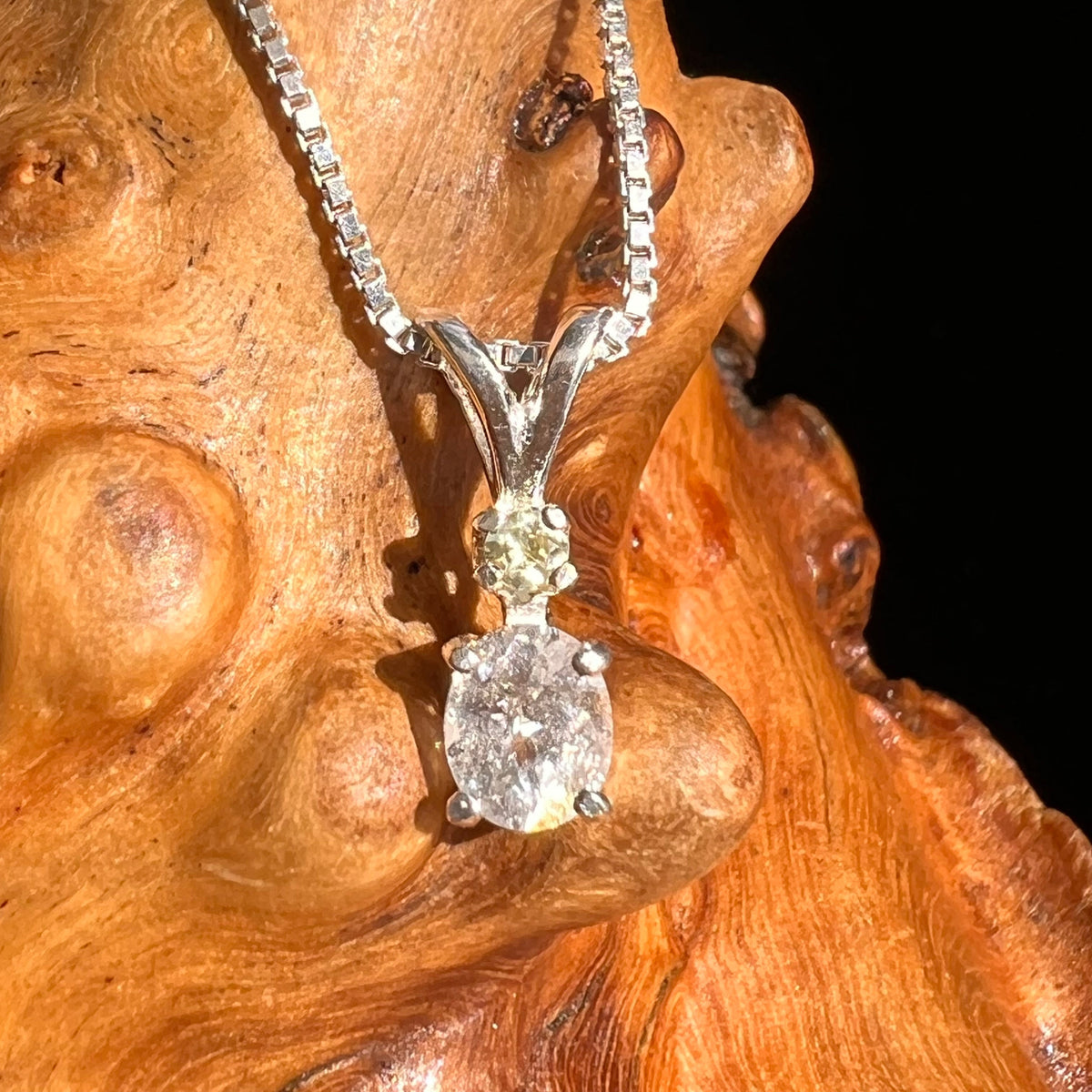 Phenacite & Yellow Sapphire Necklace Sterling Silver #5374-Moldavite Life