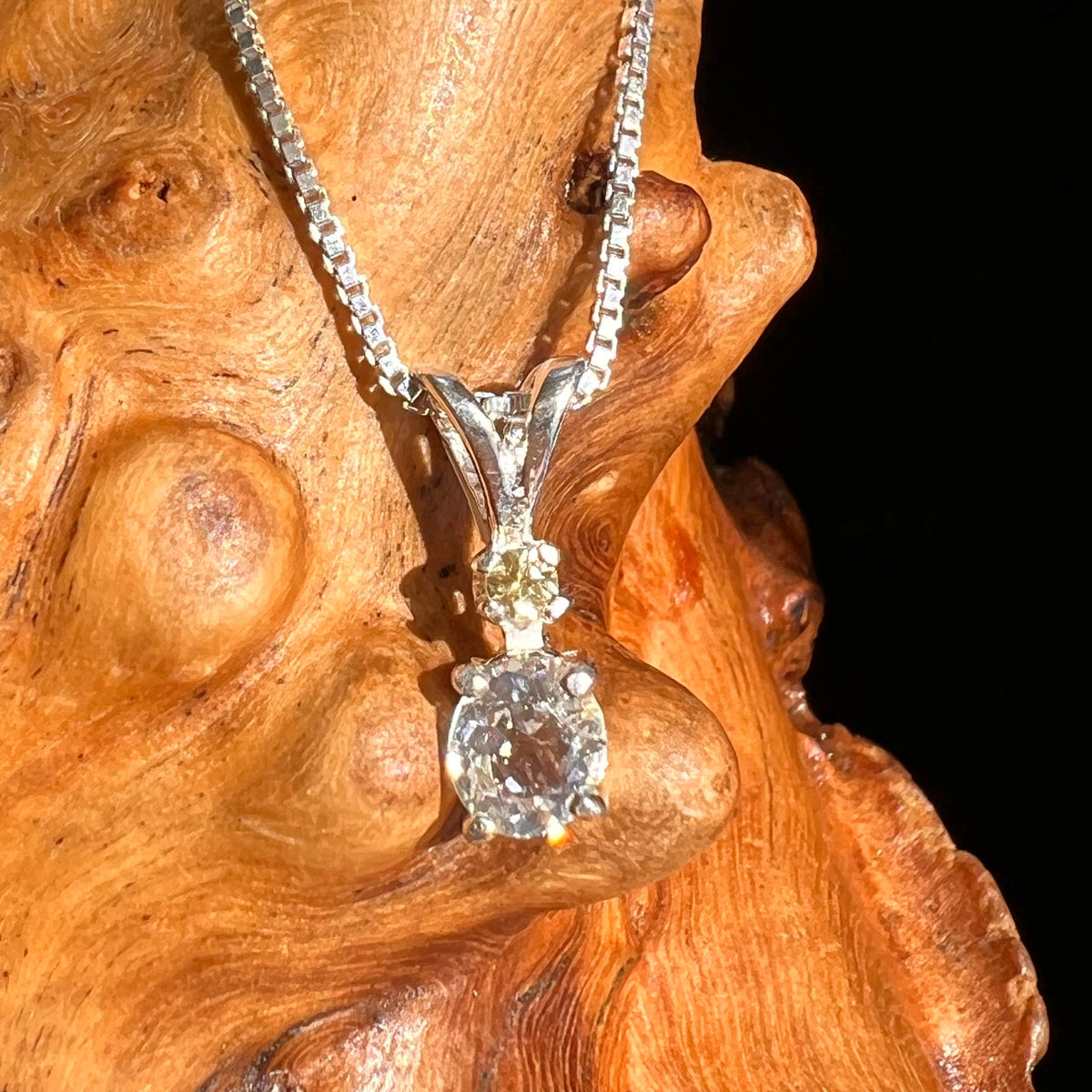 Phenacite & Yellow Sapphire Necklace Sterling Silver #5375-Moldavite Life