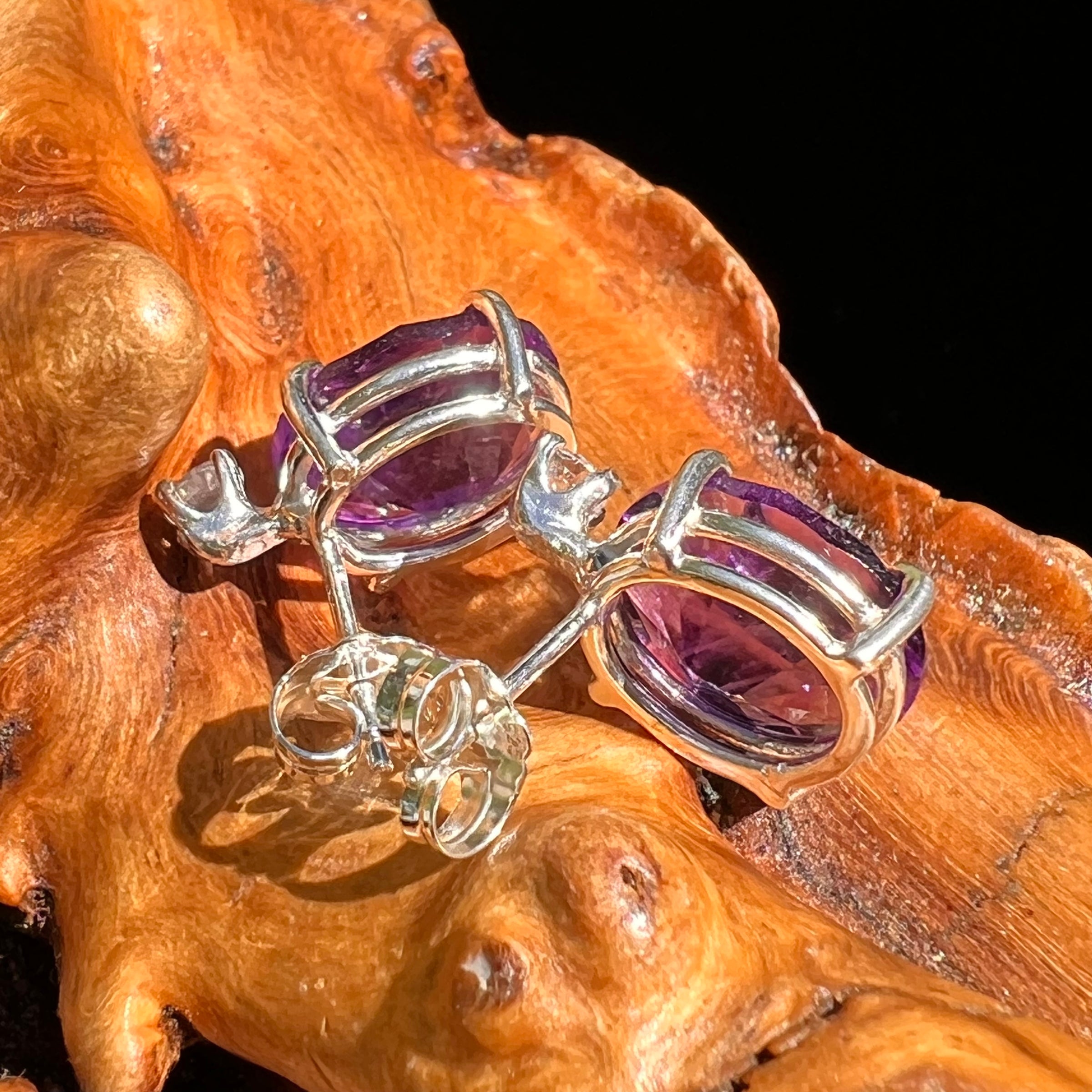 Phenakite & Amethyst Earrings Sterling Silver #8585-Moldavite Life