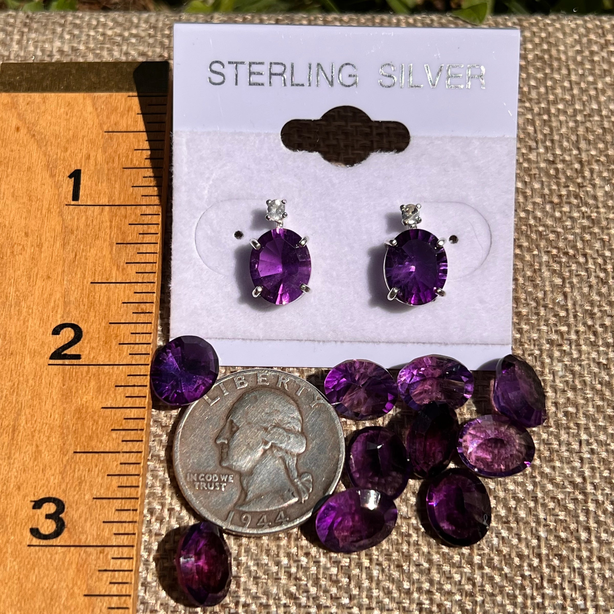 Phenakite & Amethyst Earrings Sterling Silver #8585-Moldavite Life