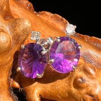 Phenakite & Amethyst Earrings Sterling Silver #8585-Moldavite Life