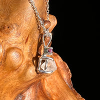 Phenakite & Amethyst Necklace Sterling #6946-Moldavite Life