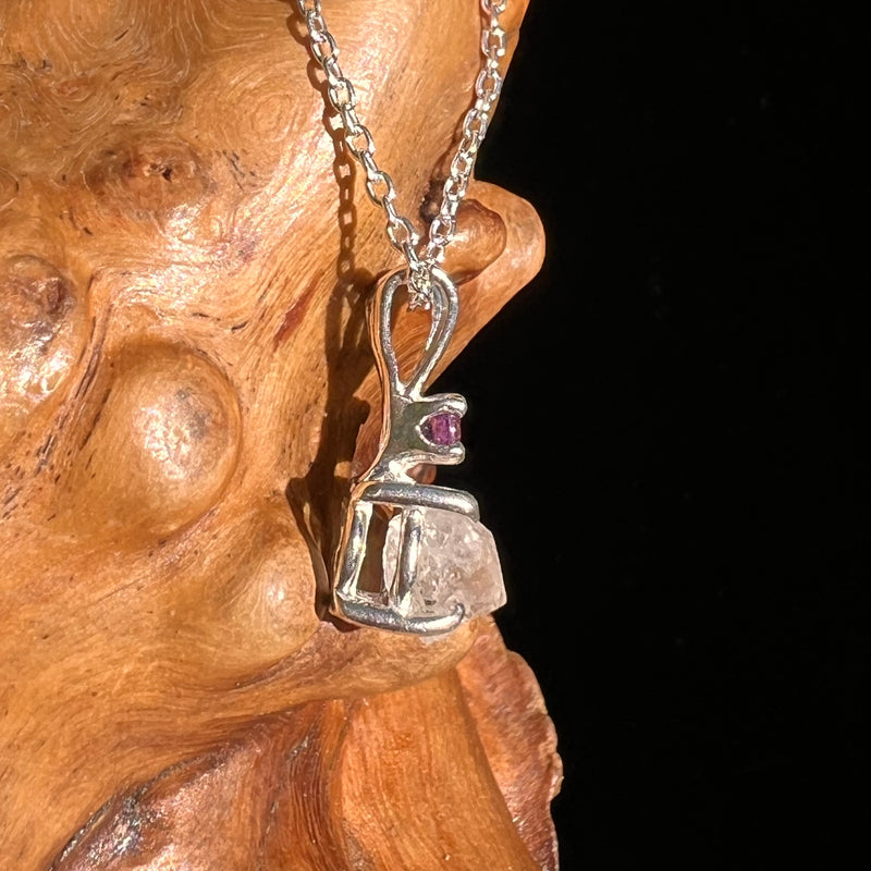 Phenakite & Amethyst Necklace Sterling #7258-Moldavite Life