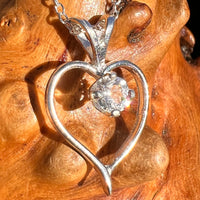 Phenakite Heart Necklace Sterling Faceted Gem #7940-Moldavite Life