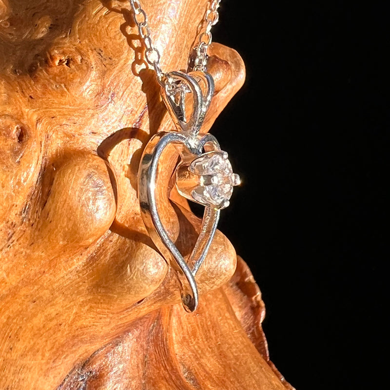 Phenakite Heart Necklace Sterling Faceted Gem #7940-Moldavite Life