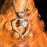 Phenakite Heart Necklace Sterling Faceted Gem #7940-Moldavite Life