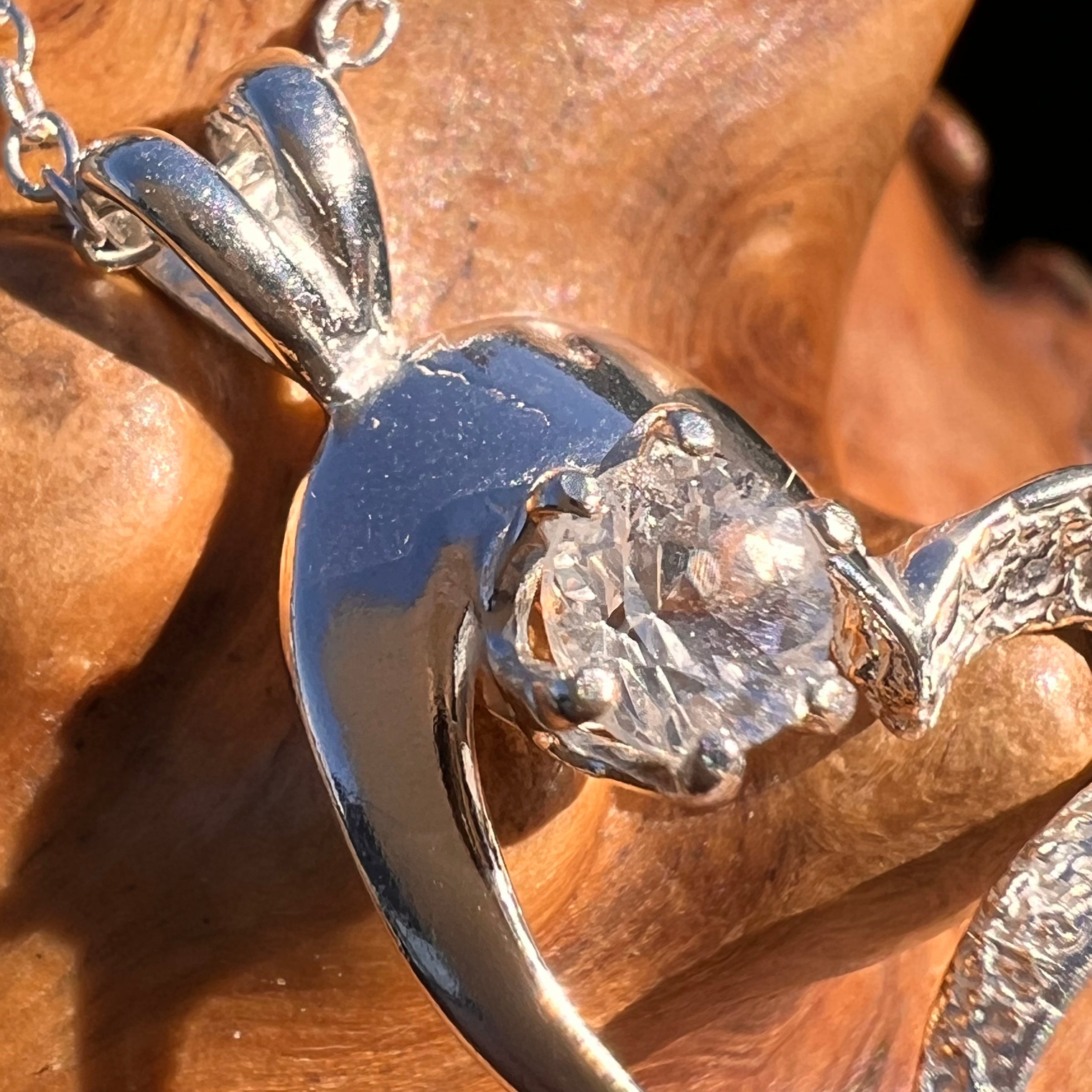 Phenakite Heart Necklace Sterling Silver #8038-Moldavite Life