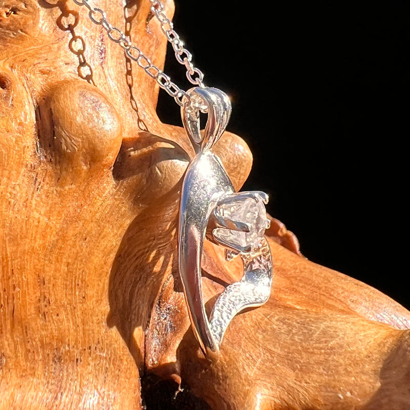 Phenakite Heart Necklace Sterling Silver #8038-Moldavite Life