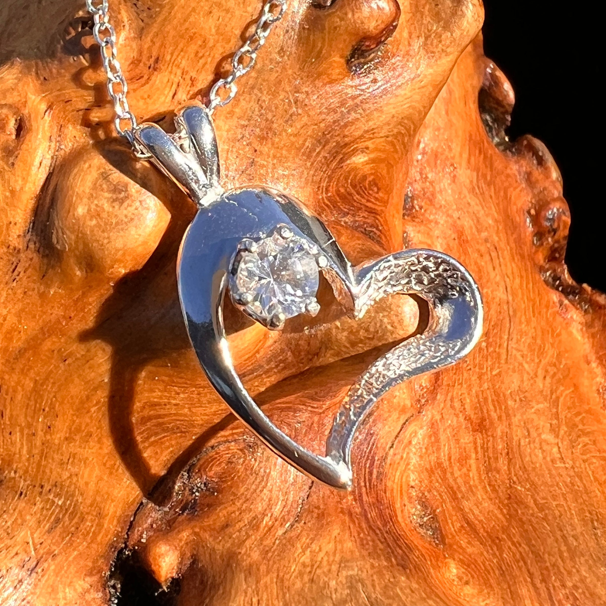 Phenakite Heart Necklace Sterling Silver #8038-Moldavite Life