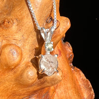 Phenakite & Moldavite Necklace Sterling #6952-Moldavite Life