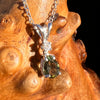 Phenakite & Moldavite Necklace Sterling #7880-Moldavite Life