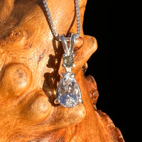 Phenakite & Moldavite Necklace Sterling #7950-Moldavite Life