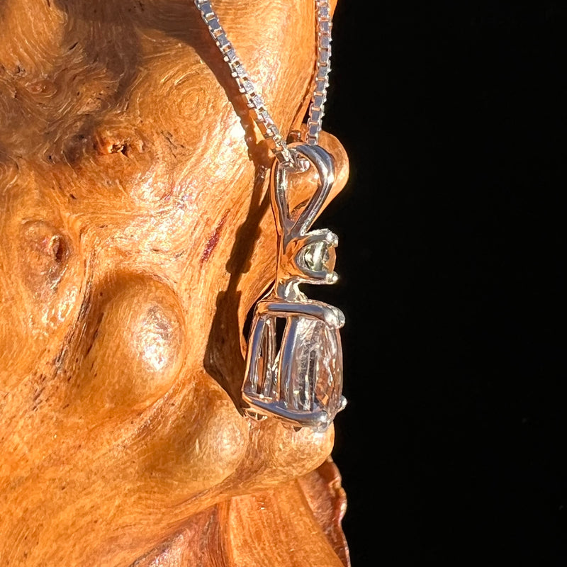 Phenakite & Moldavite Necklace Sterling #7950-Moldavite Life