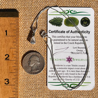 Phenakite & Moldavite Necklace Sterling #7951-Moldavite Life