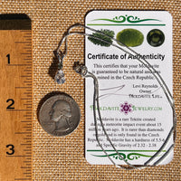Phenakite & Moldavite Necklace Sterling #7952-Moldavite Life