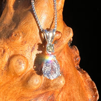 Phenakite & Moldavite Necklace Sterling #7952-Moldavite Life