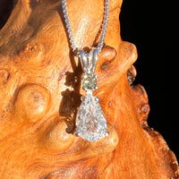 Phenakite & Moldavite Necklace Sterling #7953-Moldavite Life