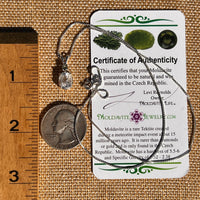 Phenakite & Moldavite Necklace Sterling #7954-Moldavite Life