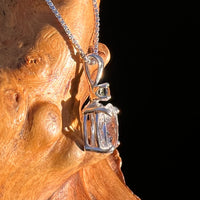 Phenakite & Moldavite Necklace Sterling #7955-Moldavite Life