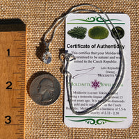 Phenakite & Moldavite Necklace Sterling #7955-Moldavite Life