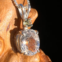 Phenakite & Moldavite Necklace Sterling #7955-Moldavite Life