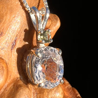 Phenakite & Moldavite Necklace Sterling #7955-Moldavite Life