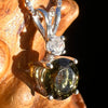 Phenakite & Moldavite Necklace Sterling #7957-Moldavite Life