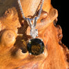 Phenakite & Moldavite Necklace Sterling #7957-Moldavite Life