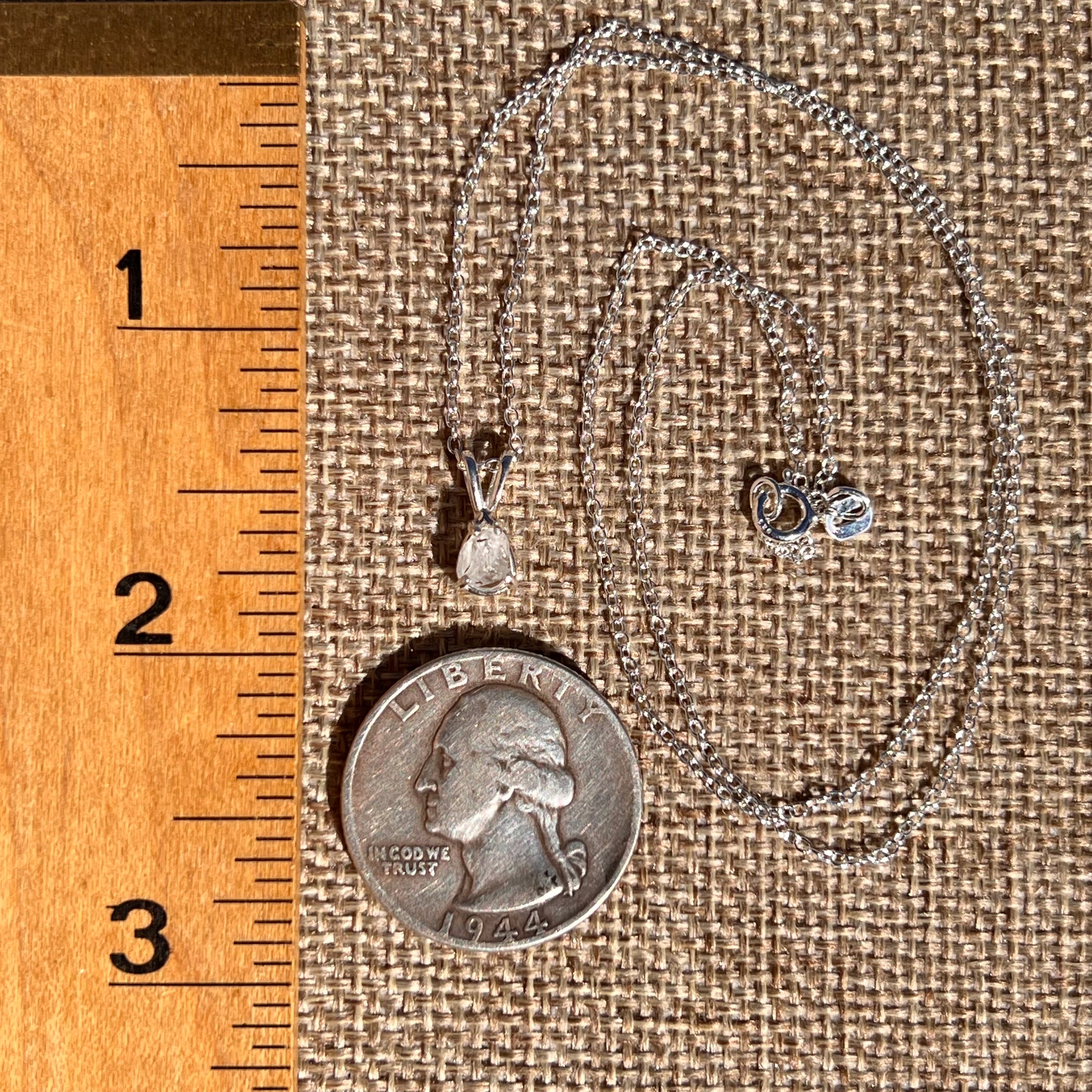 Phenakite Necklace Sterling Raw Crystal #6862-Moldavite Life