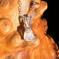 Phenakite Necklace Sterling Raw Crystal #6862-Moldavite Life