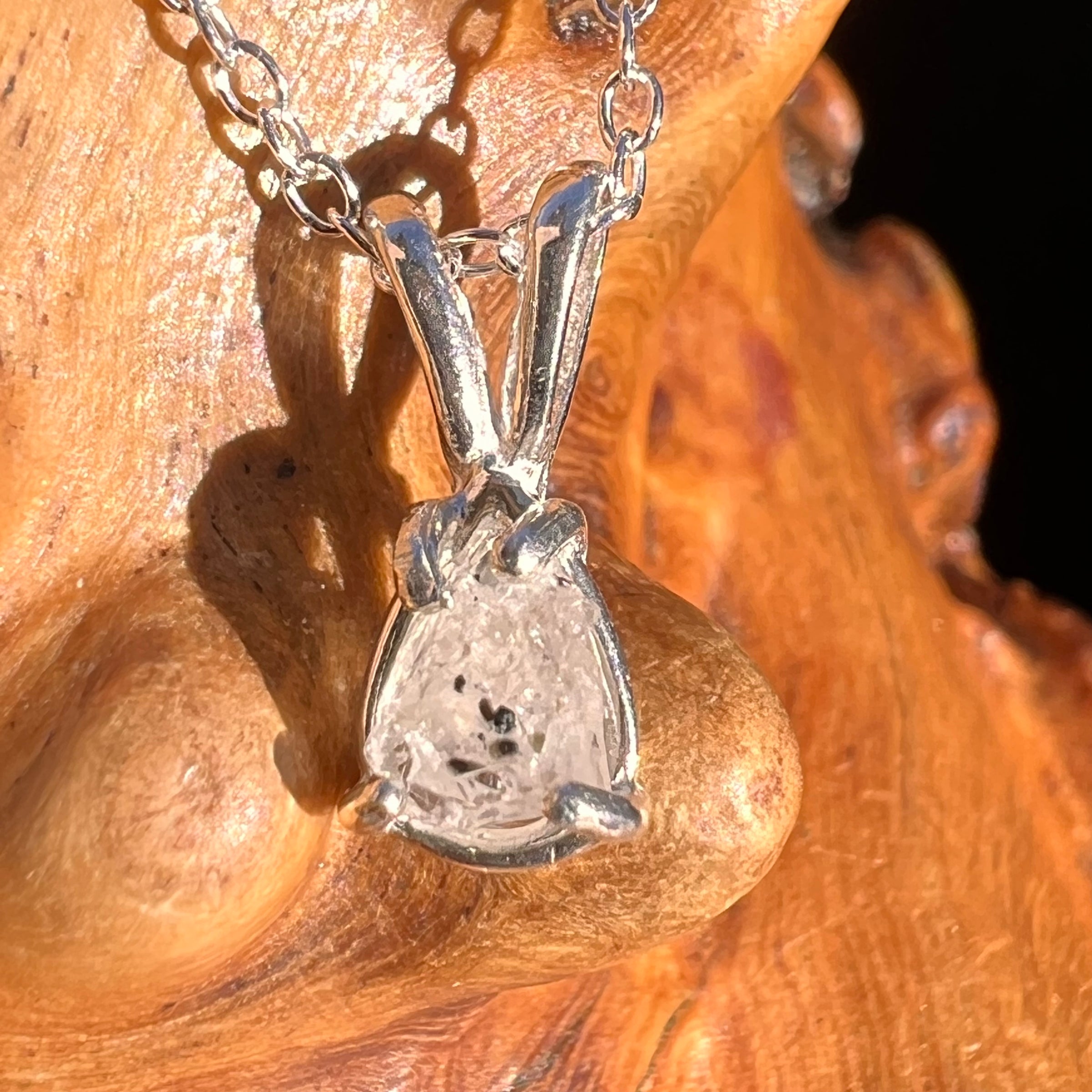 Phenakite Necklace Sterling Raw Crystal #6863-Moldavite Life