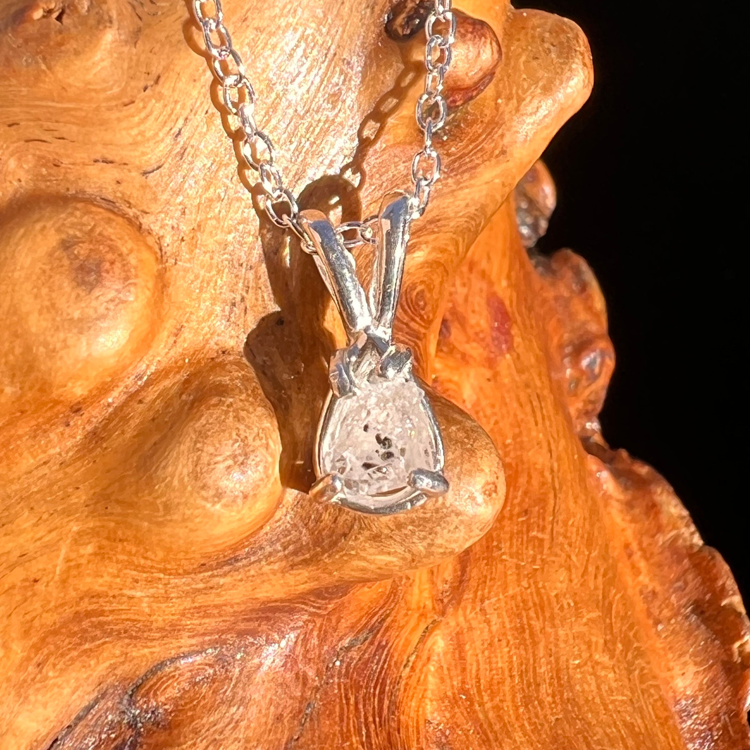 Phenakite Necklace Sterling Raw Crystal #6863-Moldavite Life